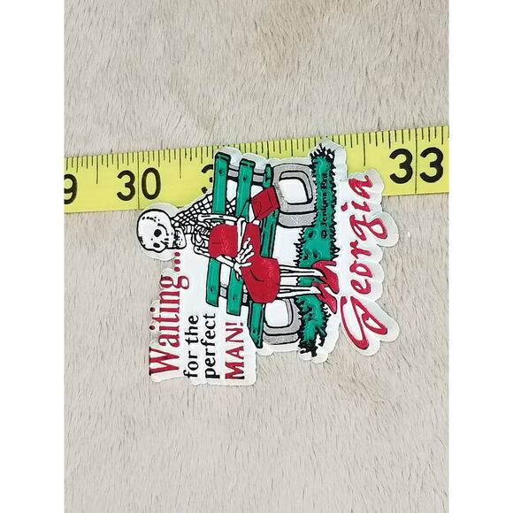 Refrigerator Magnet Skeleton Waiting For The Perfect Man 2 3/4" Georgia - Picture 10 of 10